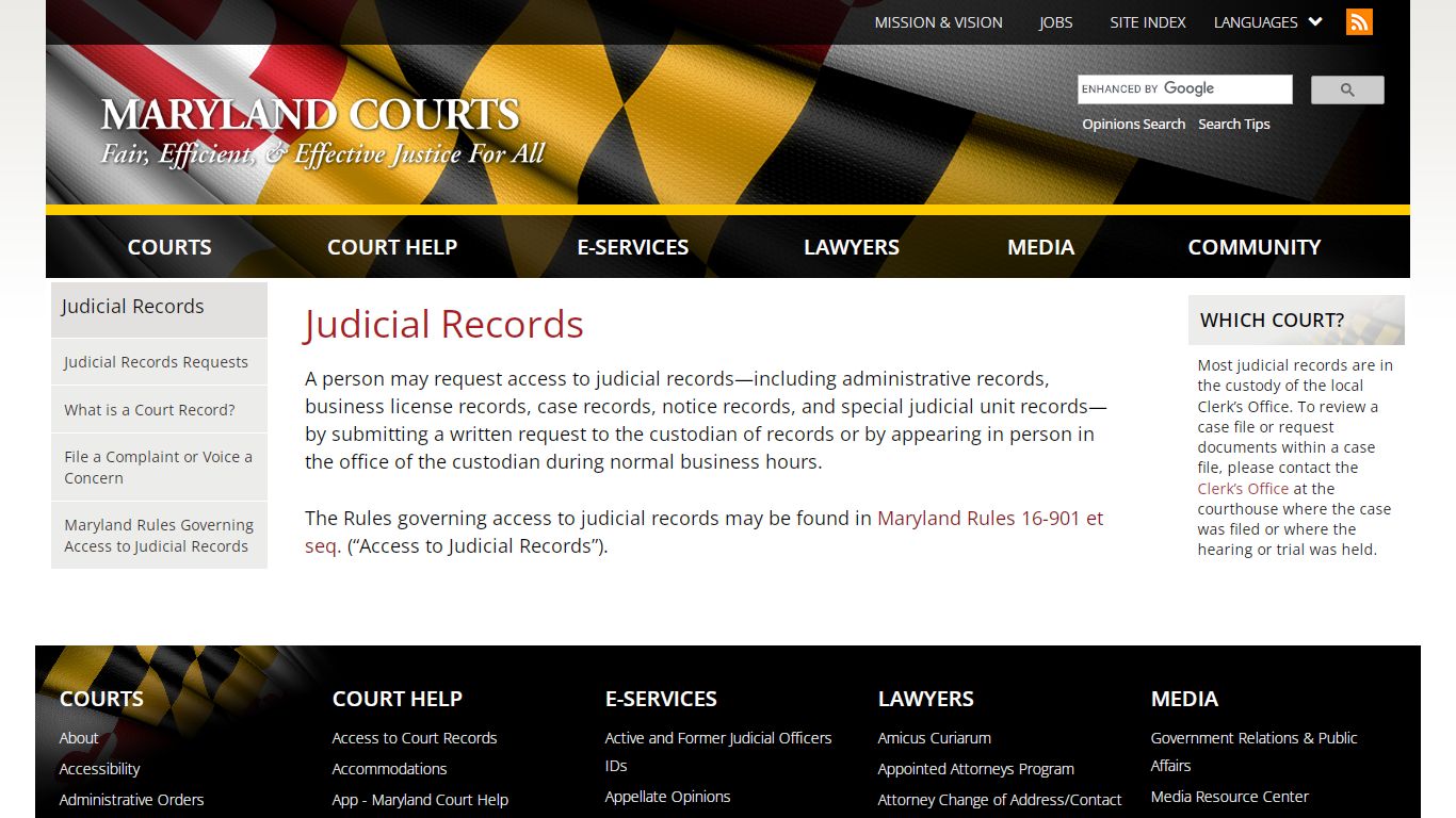 Judicial Records | Maryland Courts